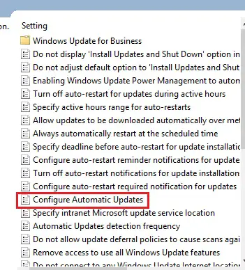 disable update through group policy