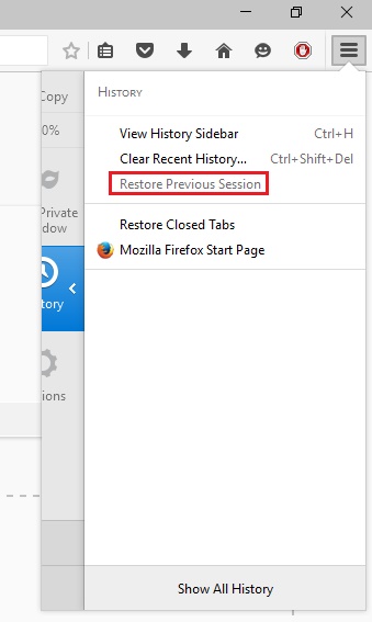 how to restore firefox to previous version