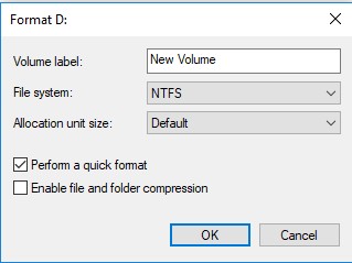 select drive to format