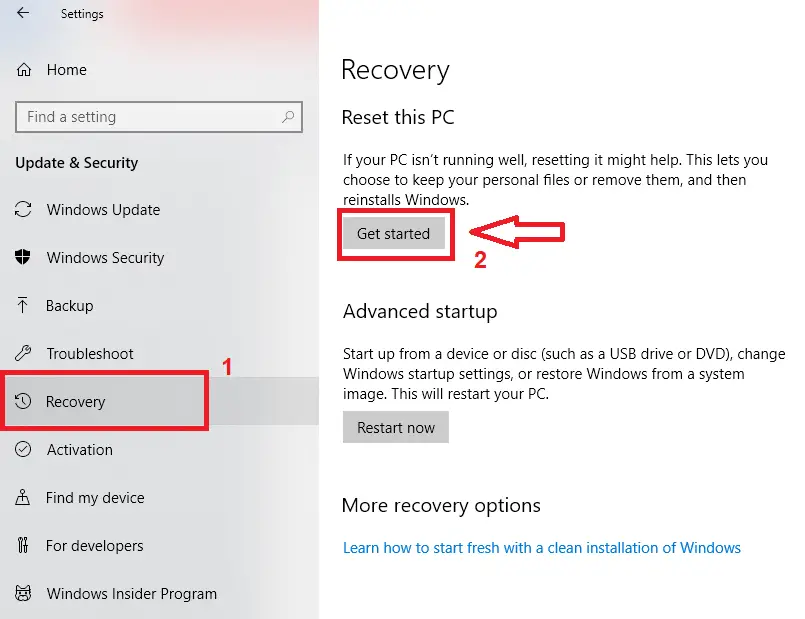 how to clear startup disk windows 10