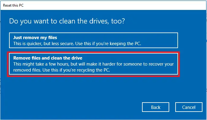 Restore Hard Drive to factory settings