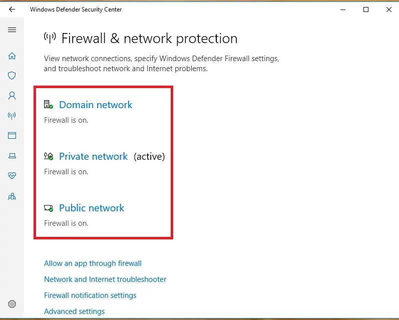 firewall and network protection,turn off firewall windows 10