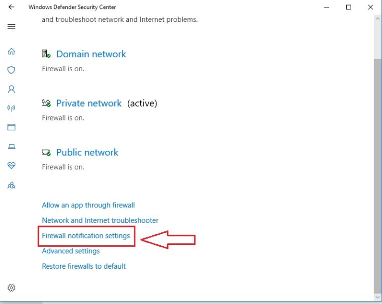 Turn off Windows 10 Firewall notifications (Popping Messages)