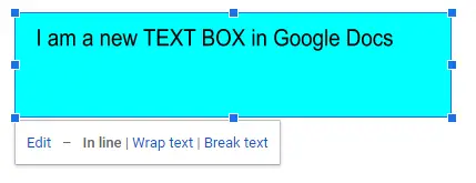 delete text box from google document