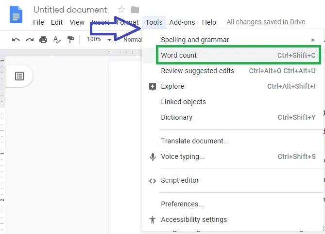 google docs word count,how to see word count on google docs
