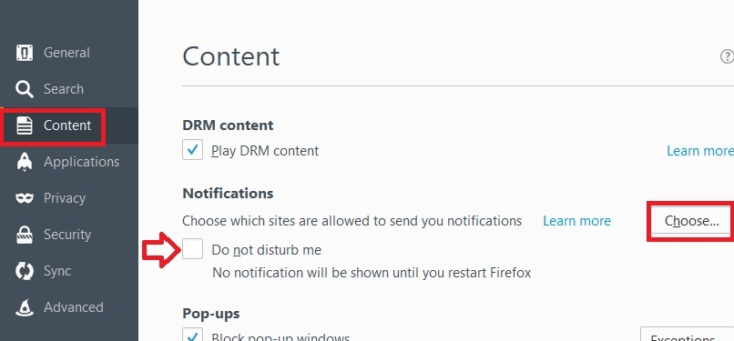 turn off push notifications firefox, turn off all notifications firefox, browser notifications