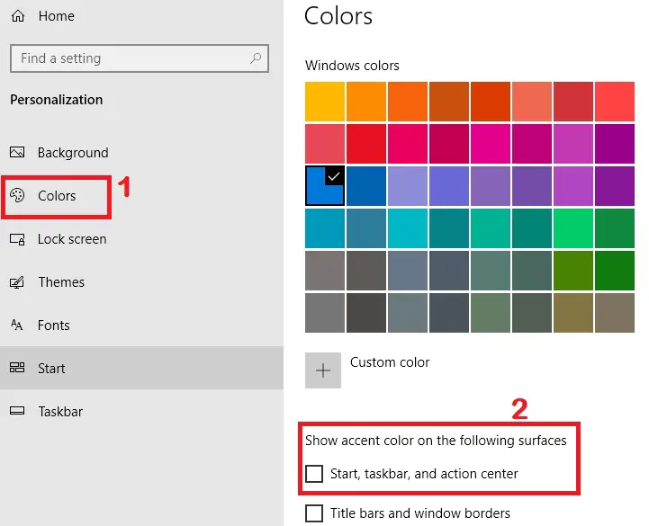 Change color of taskbar,change taskbar color windows 10