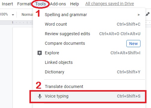 How to turn on voice typing on google docs, How to enable voice typing google docs