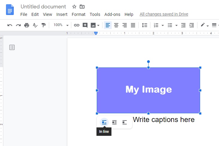 Google docs image caption, how to add image caption in google docs, google docs figure caption