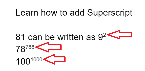 google docs superscript shortcut not working