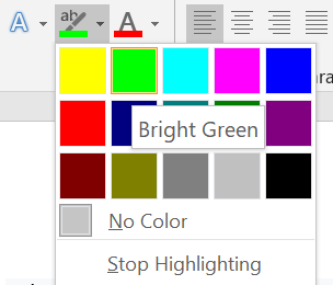 unhighlight text in word for mac