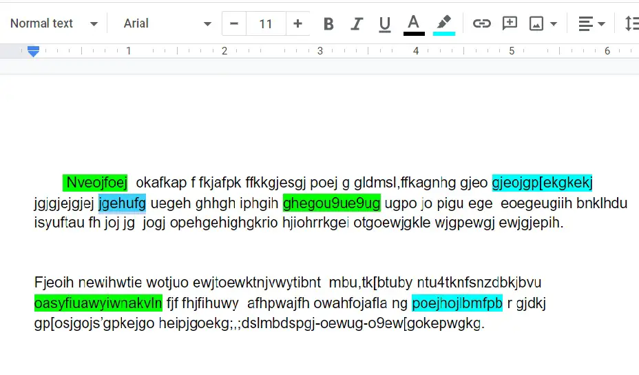 different colors to highlight multiple things in Google Docs.