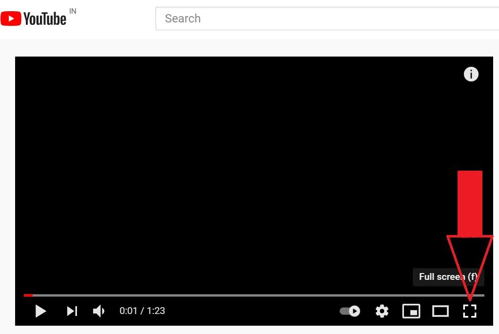 chrome full screen shortcut youtube