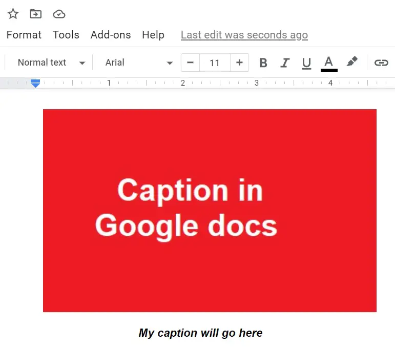 add captions to images in google docs