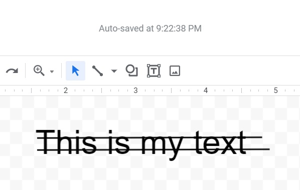 Double strikethrough in Google docs, , cross out text