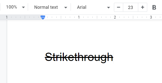 Example to How to strikethrough on Google Docs