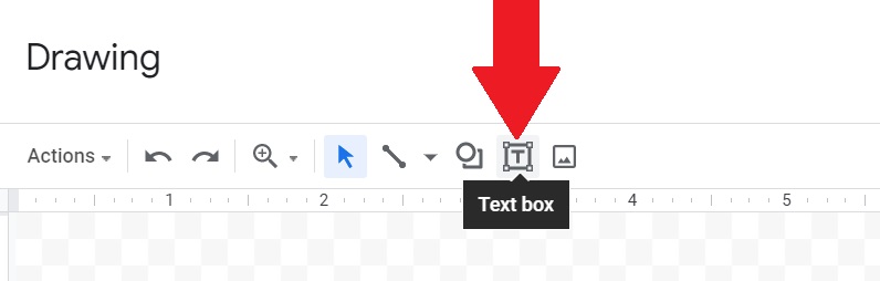 Make a text box by clicking on the text box icon and write the text that you want to turn upside down in Google document.