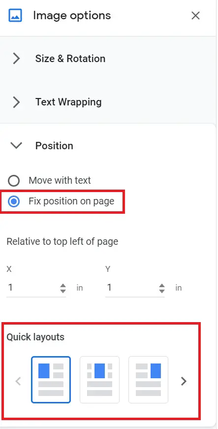 How to move an image behind text in Google docs
