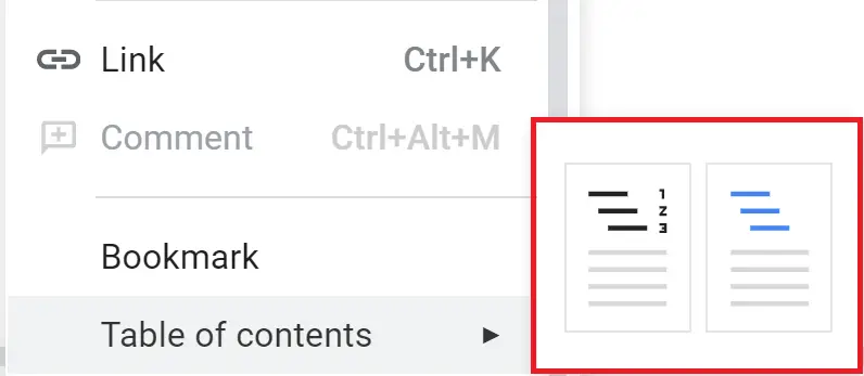 How to make a table of contents in Google Docs with page numbers