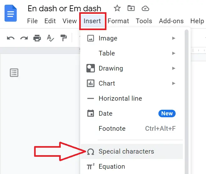 em dash in Google Docs	is a long dash
