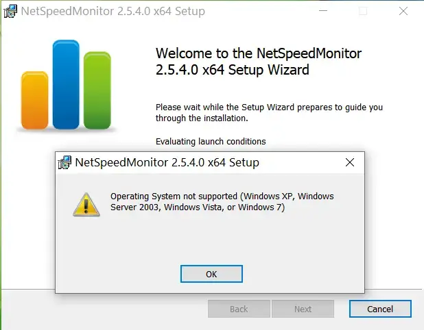 net speed monitor not working