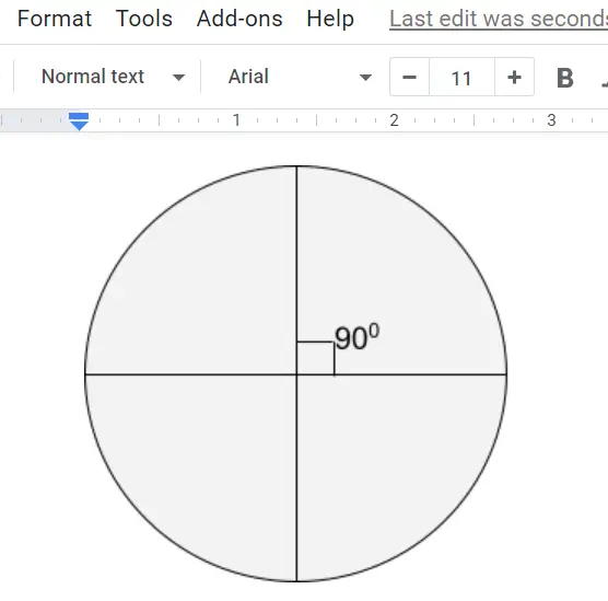 making a circle in Google Docs.