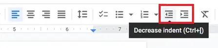 Google Docs hanging indent shortcut