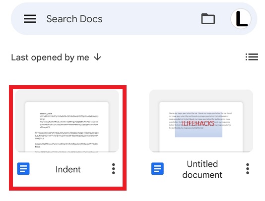 How To Indent on Google Docs App