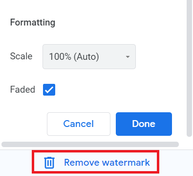 How to remove watermark in Google Docs 