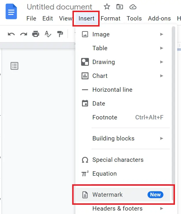 How to add watermark in Google Docs