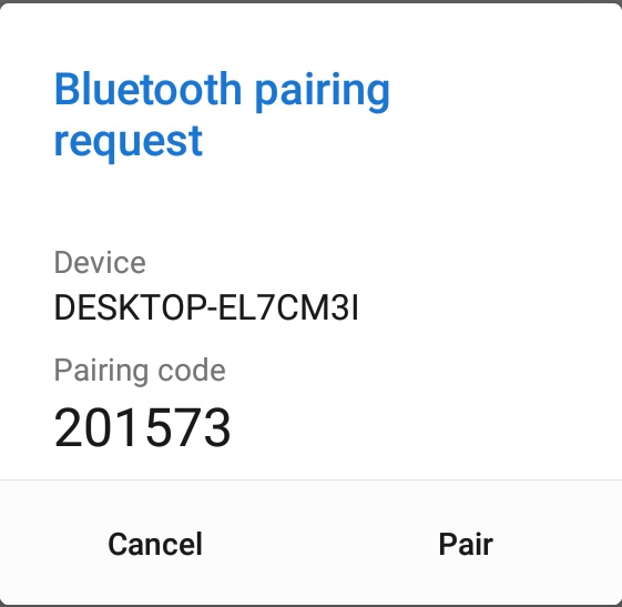 Bluetooth pairing