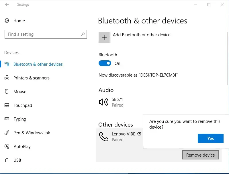 Bluetooth turned off Windows 10