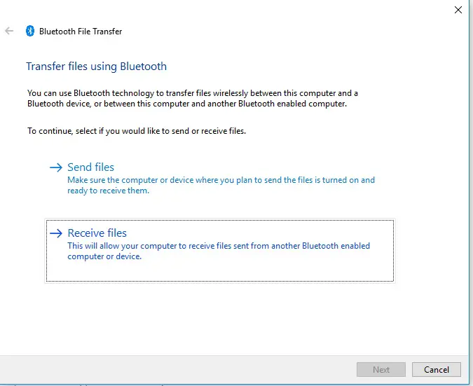 How to send files via Bluetooth from Android to windows 10