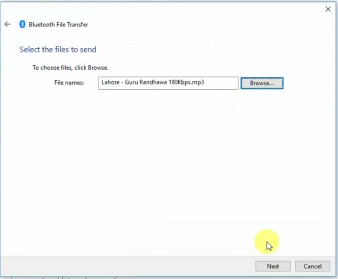 How to send files via Bluetooth from Windows 10 to Android