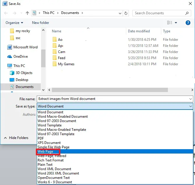 save word document as web page,how to extract images from word document