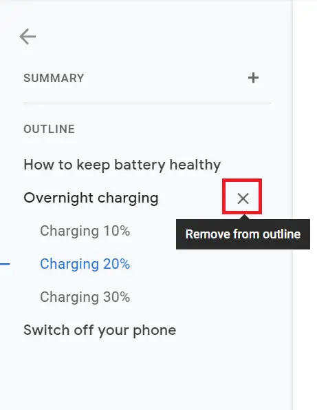 google docs outline