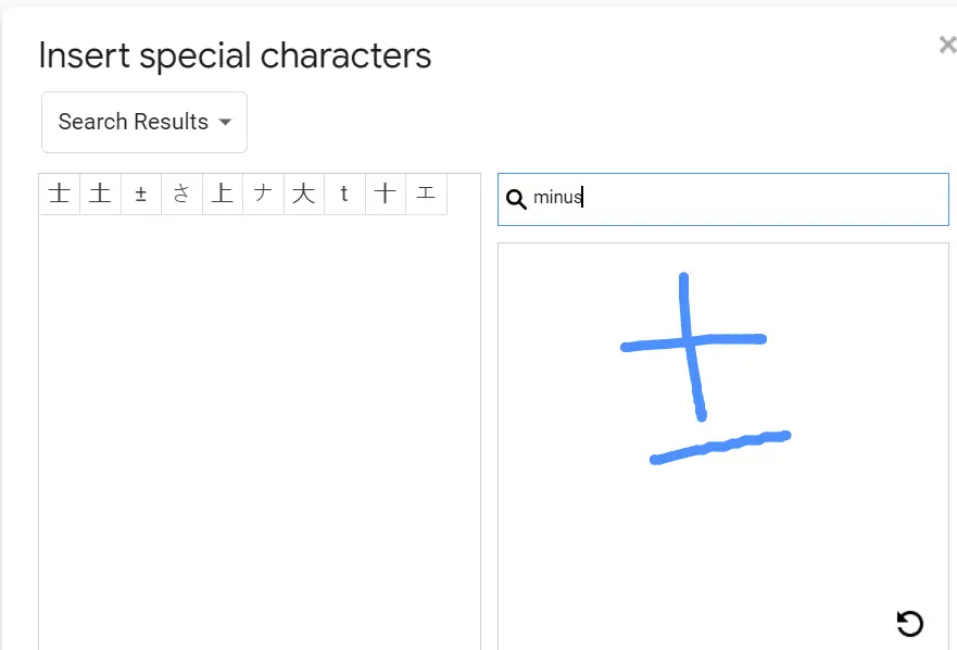Plus or minus symbol in Google Docs