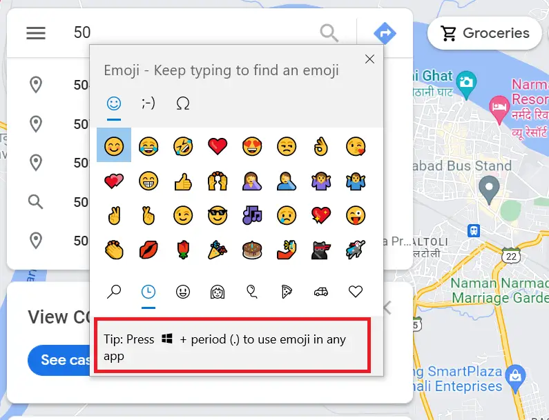 How to enter degree symbol in Google Maps