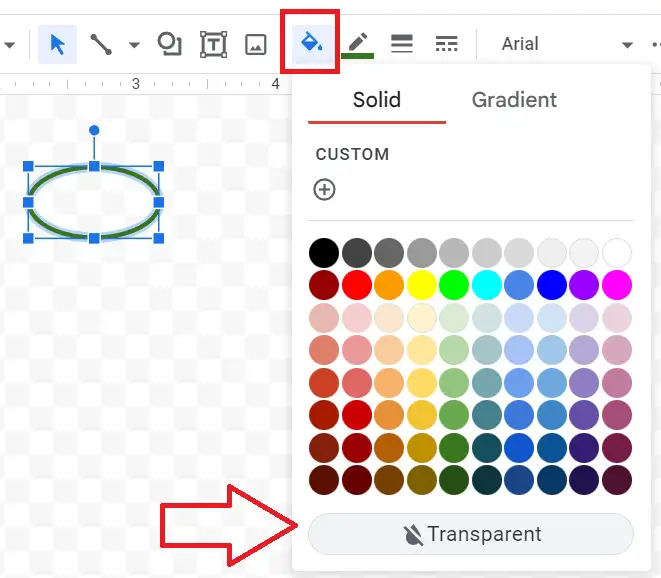 Transparent circle shape