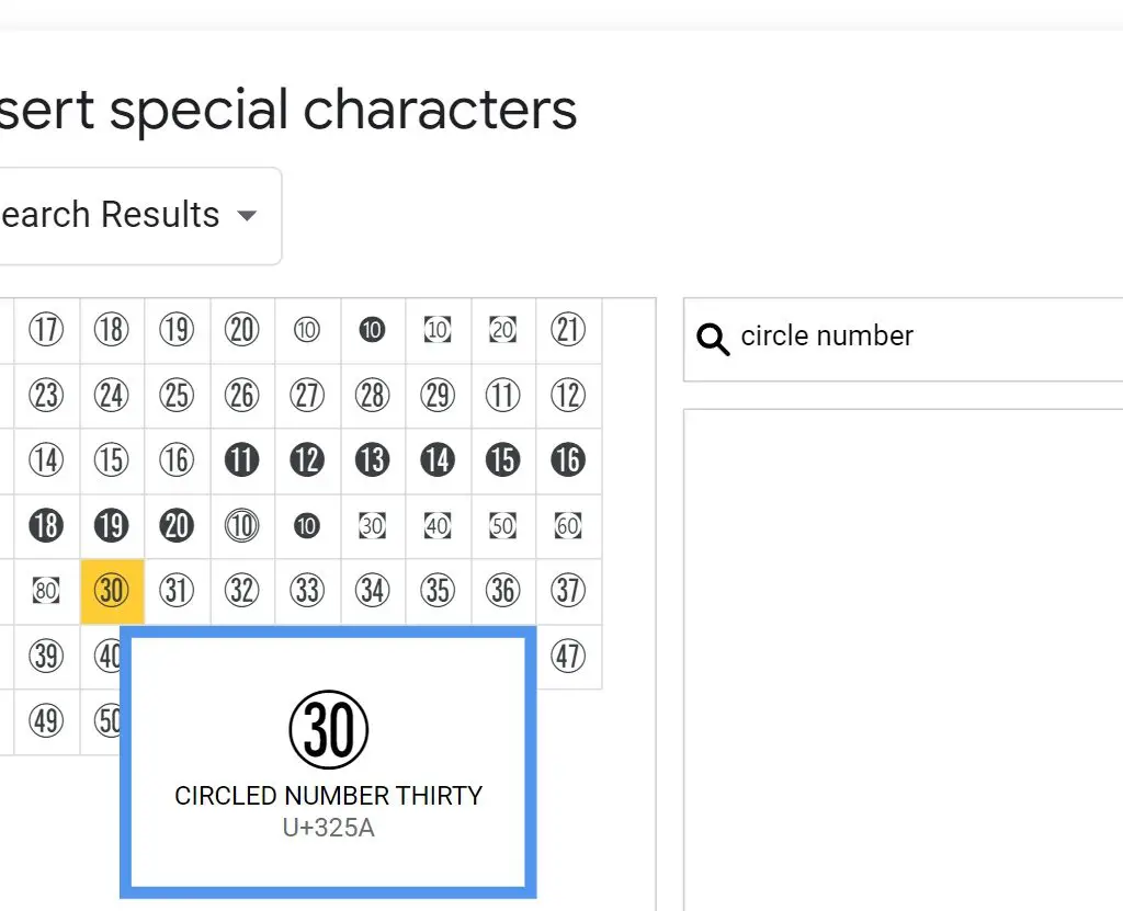 How to circle a number in Google Docs