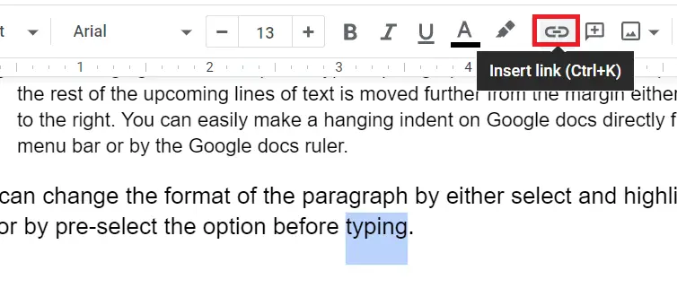 how to hyperlink in google docs