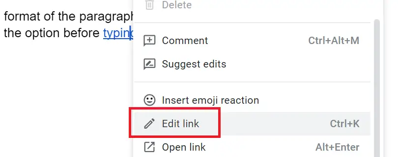 how to rename hyperlink in Google Docs