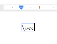how to put an arrow over a letter in google docs