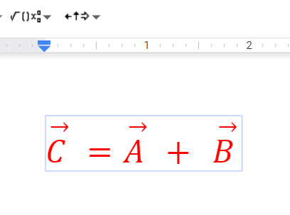 how to write above arrow in google docs