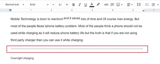 How to make dotted line in Google Docs