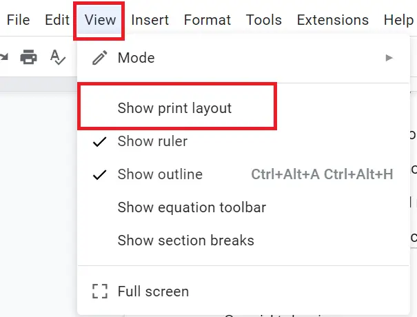 How to remove blue dotted line in Google Docs