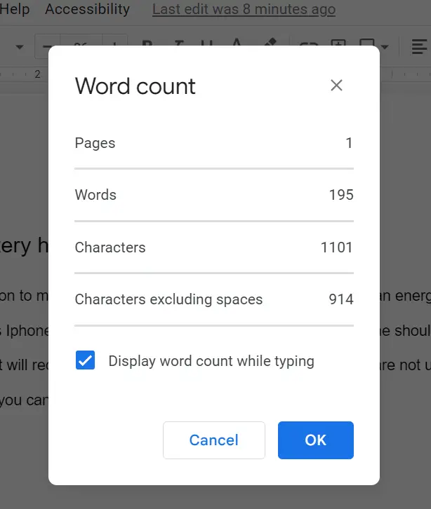 How to Count Characters in Google Docs