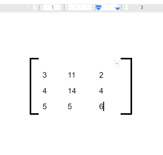 how to make a matrix in google docs