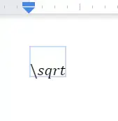 LaTeX to type square root in Google Docs