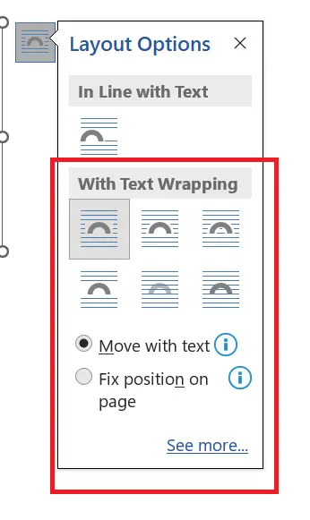 Layout options on How to Anchor a Picture in Word